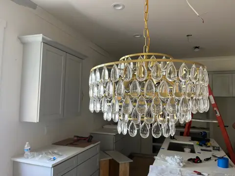 Kitchen chandelier install