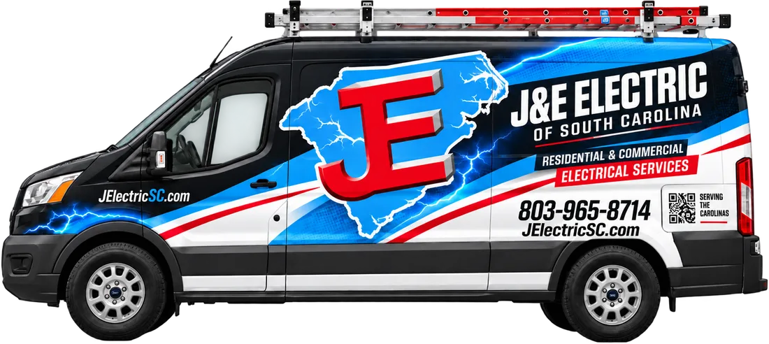 J&E Electric of South Carolina service van, licensed for residential and commercial electrical work
